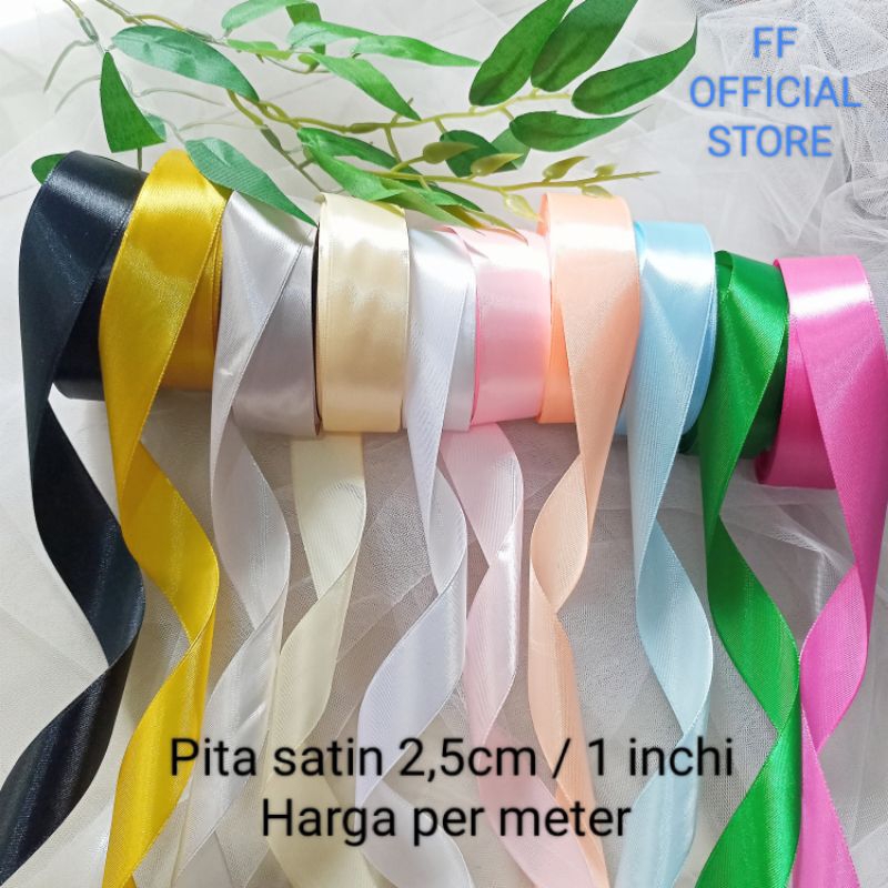 Jual Pita Satin Pita Saten Per Meter Hiasan Kado Mahar Seserahan