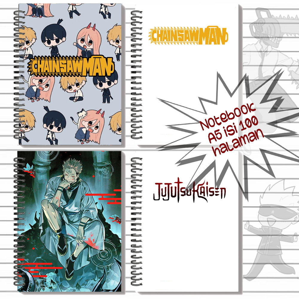 Jual NOTEBOOK ANIME A5 100 HALAMAN 50 LEMBAR KARTUN NOTES BUKU TULIS ...