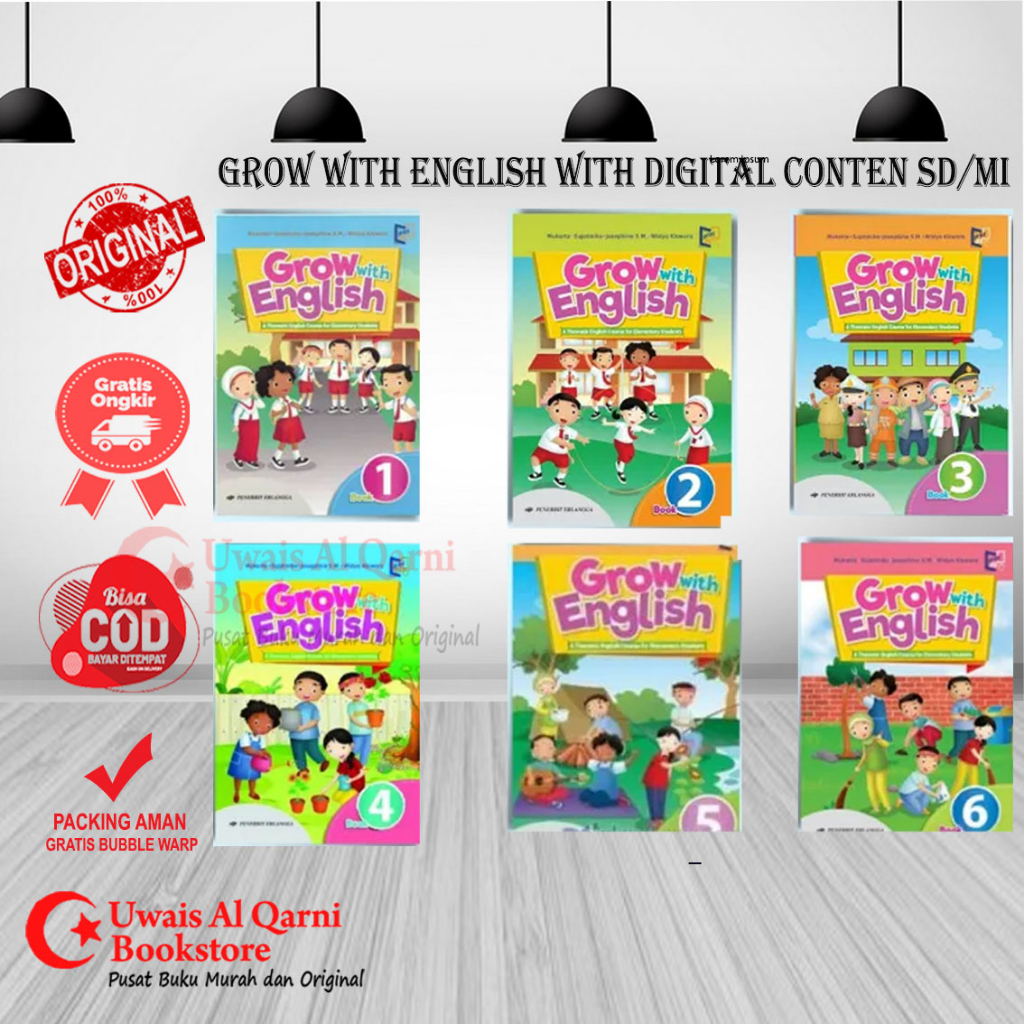 Jual BEST SELLER ORIGINAL GROW WITH ENGLISH SD/MI KELAS 1 2 3 4 5 6 ...