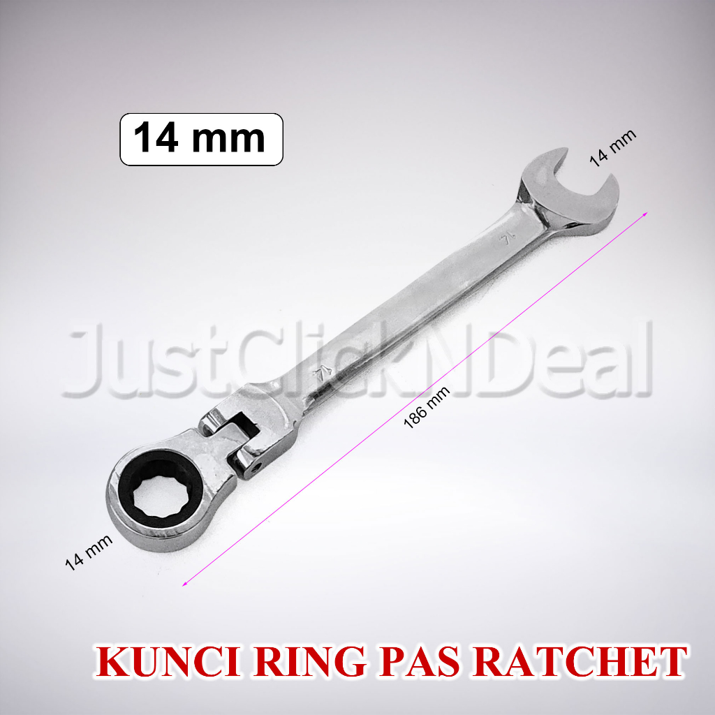 Jual Kunci Ring Pas Ratchet Kombinasi 6 8 10 12 13 14 17 18 19 Kepala ...
