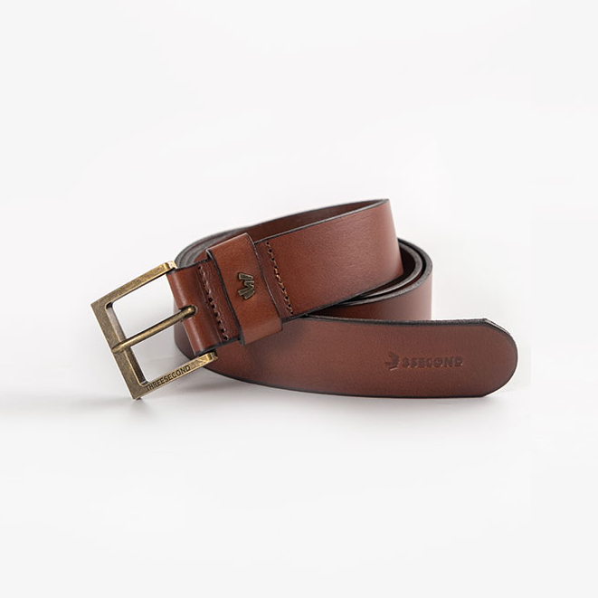 Jual 3Second Sabuk Ikat Pinggang Kulit Pria Men Belt Coklat 350922 ...