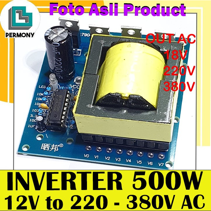Jual Inverter Module 500W Transformer Power DC 12V multiple output AC ...