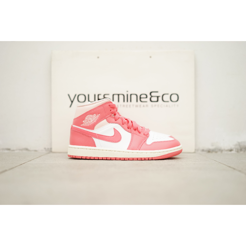 Jual Air Jordan 1 Mid White Sea Coral Atmosphere Strawberries And Cream W Shopee Indonesia 3287