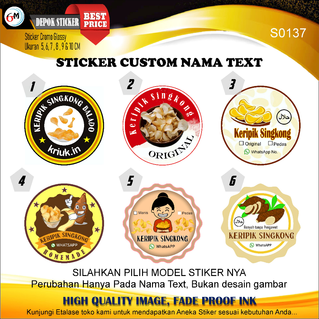 Jual Stiker Keripik Singkong Shopee Indonesia 2165