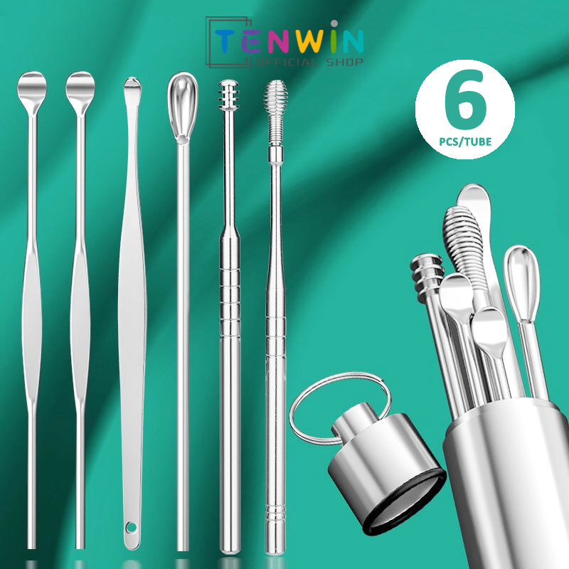 Jual Alat Pembersih Telinga Korek Kuping Ear Wax Picker 6PCS/Set-Tenwin ...