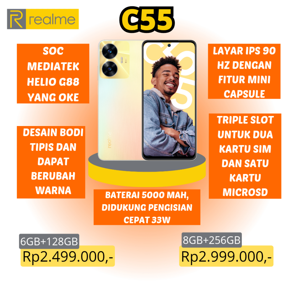 Jual REALME C55 6/128GB 8/256GB | Shopee Indonesia