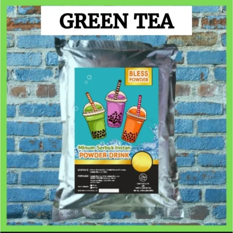 Jual Bubuk Minuman Rasa Greentea Green Tea Mix Sugar 1Kg Serbuk Powder