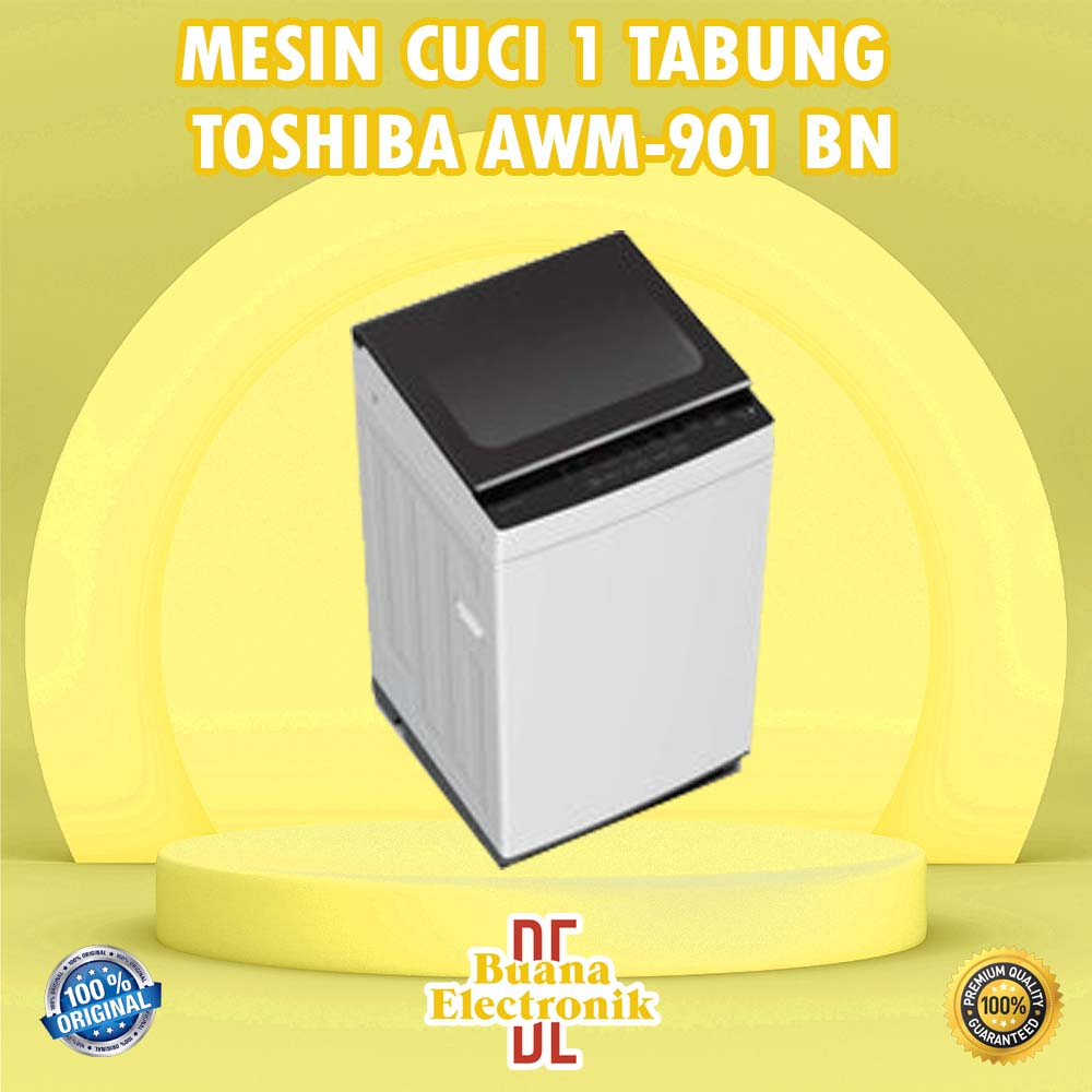 MESIN CUCI TOP LOADING TOSHIBA 8KG MODEL AW-M901BN (WW) | BUKAAN ATAS 1 TABUNG