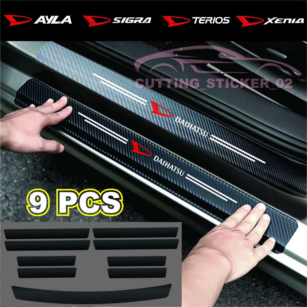 Jual Pcs Sticker Sill Plate Karbon Mobil Daihatsu Sigra Xenia Ayla Terios Shopee Indonesia