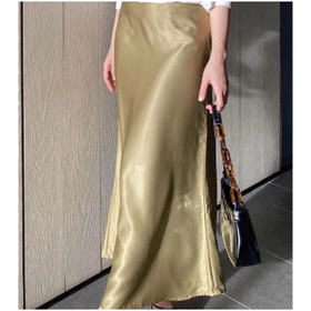 Rok Satin Lilit Midi Skirt Marmaid Maxi Korea Panjang Bahan Velvet Maxmara Roberto Cavali Pesta
