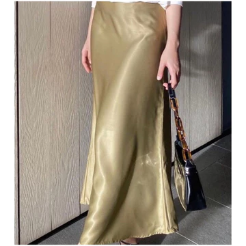 Rok Satin Lilit Midi Skirt Marmaid Maxi Korea Panjang Bahan Velvet Maxmara Roberto Cavali Pesta
