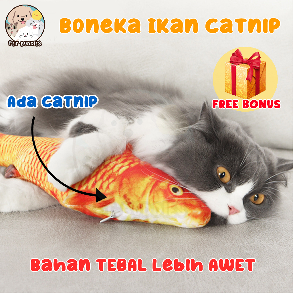 Jual Mainan Kucing Boneka Ikan Fish Toy Isi Catnip Bahan Tebal | Shopee ...