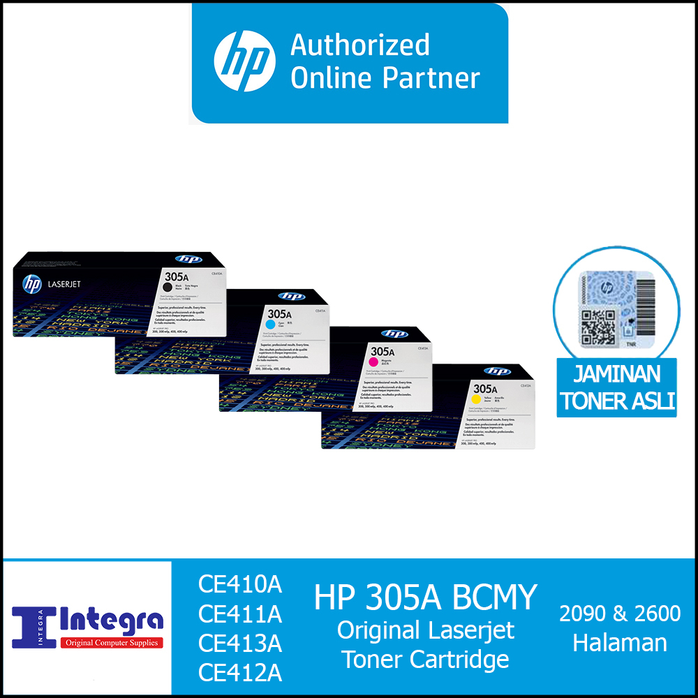 Jual Toner HP 305A Original Toner Cartridge ( CE410A - CE413A ) Garansi