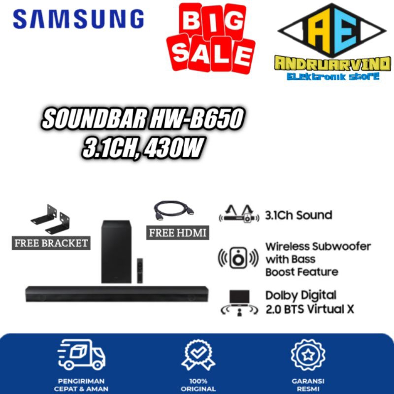 Jual Samsung Soundbar HW-B650 With Wireless Subwoofer HWB650 3.1CH 430 ...