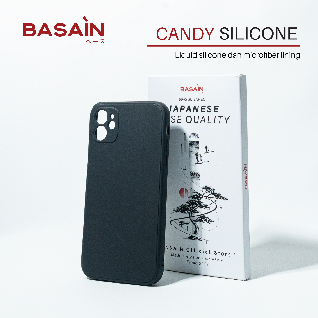 Jual BASAIN Casing iPhone 11/Pro/Max Candy Silicone Case - Black ...