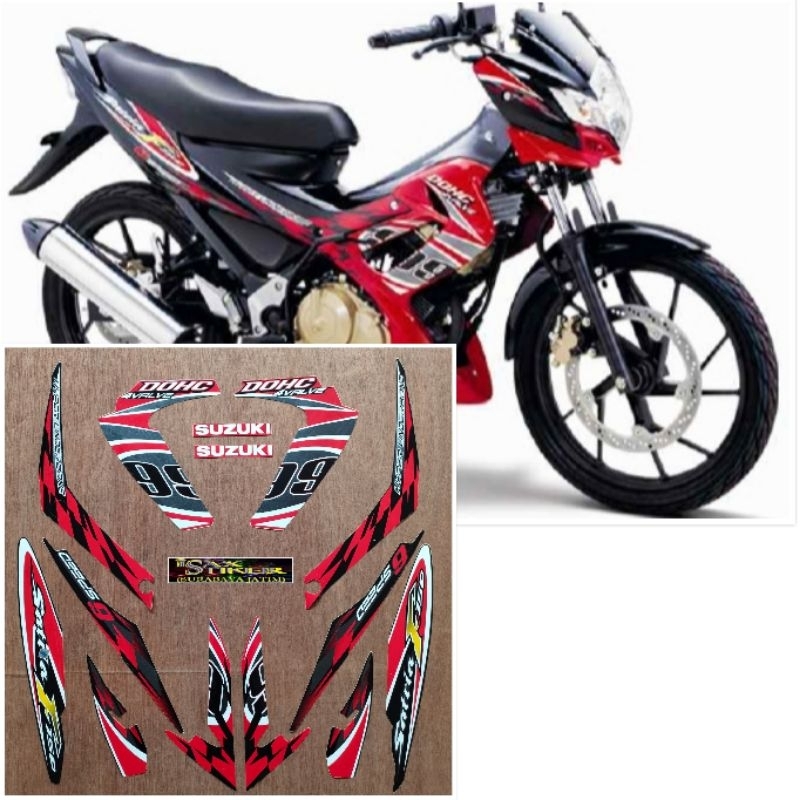 Jual Striping original Suzuki Satria F150 99 merah tahun 2012 | Shopee ...