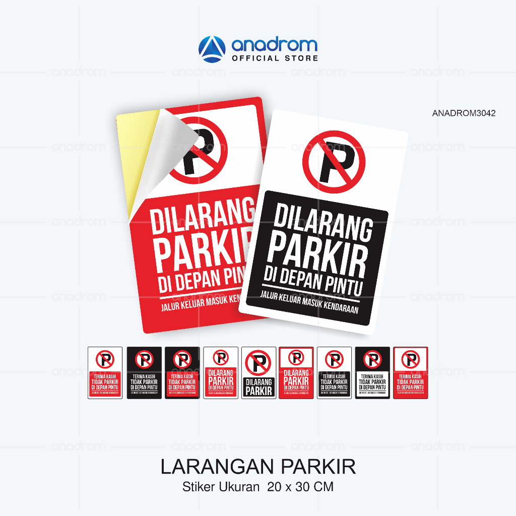 Jual Stiker Dilarang Parkir Potrait 20x30cm No Parking Sign Anadrom 3042 Shopee Indonesia 0175