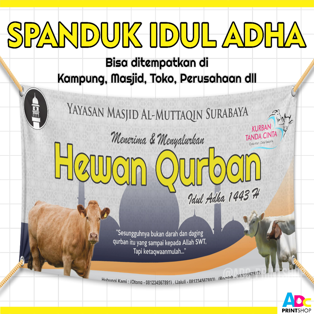 Jual SPANDUK UCAPAN IDUL ADHA/ SPANDUK QURBAN | Shopee Indonesia