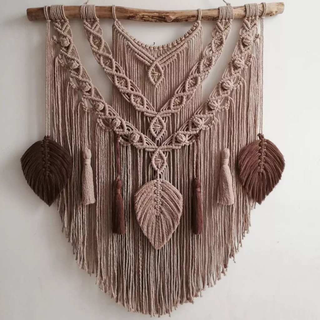 Jual Macrame wall hanging leaf / makrame hiasan dinding 75x55cm ...