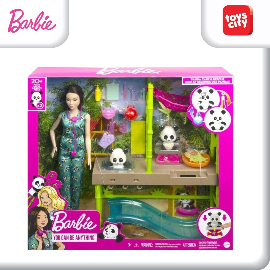 Jual Barbie Panda Care & Rescue Vet Doll Playset 2 Panda Color Change ...