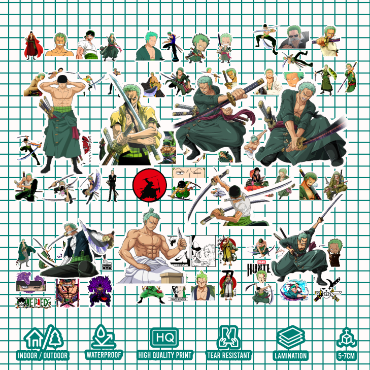 Jual Sakazuki Sticker Pack One Piece Roronoa Zoro Stiker Laptop Shopee Indonesia