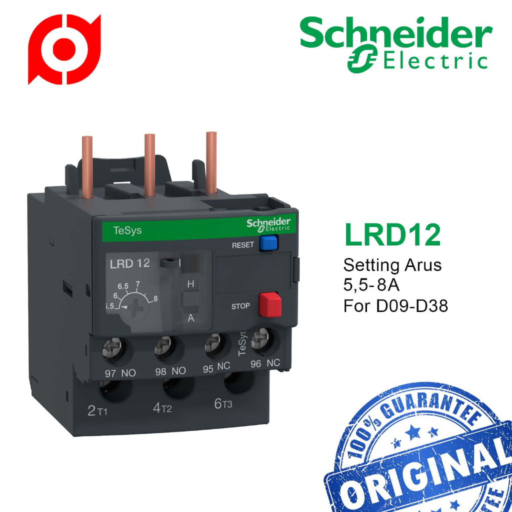 Jual Thermal Overload Relay LRD12 5,58A Termal Kontaktor Schneider Shopee Indonesia