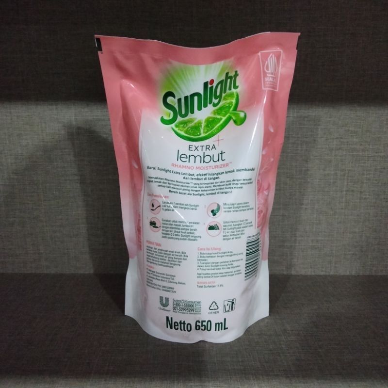 Jual Sunlight Sabun Cuci Piring Extra Lembut Rhamno Moisturizer 650ml ...