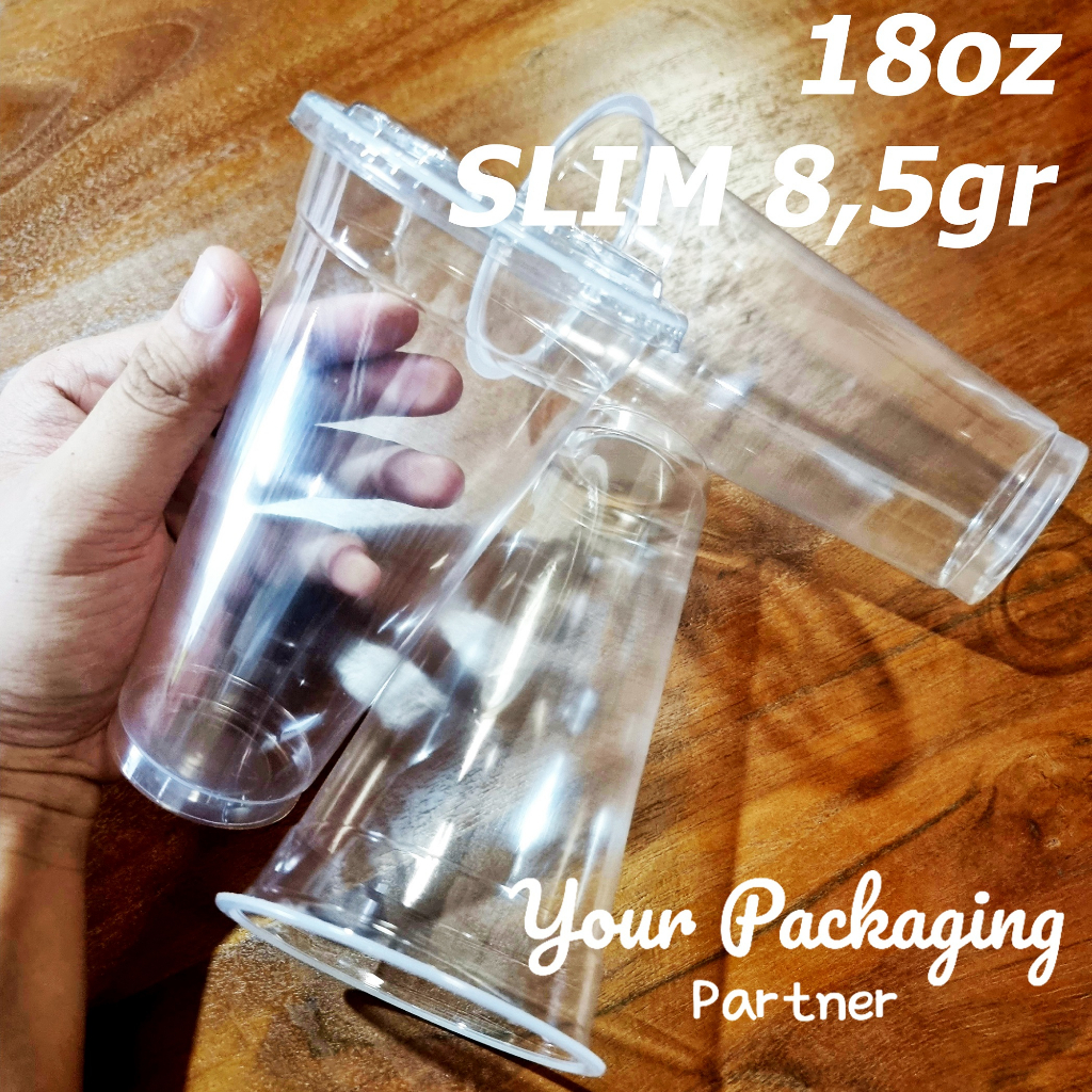Jual Cup 18oz Slim 85gr Isi 50 Pcs Tanpa Tutup Gelas Plastik Cup Plastic Shopee Indonesia 3552