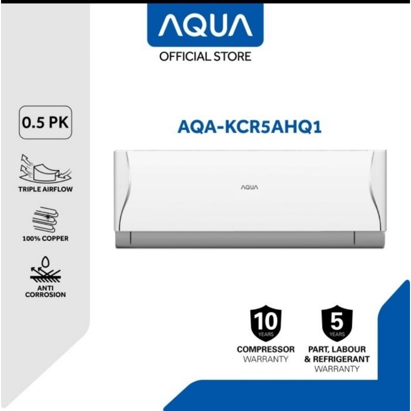 Jual AQUA AC 1/2PK STANDART R32 AQA-KCR5AHQ / AQA-KCR5AHQ1 | Shopee