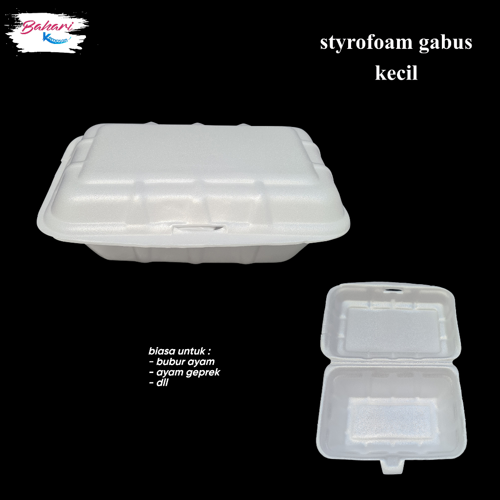 Jual styrofoam kecil box kotak makan gabus bubur geprek foam sterofoam 1 pack isi 100 Shopee