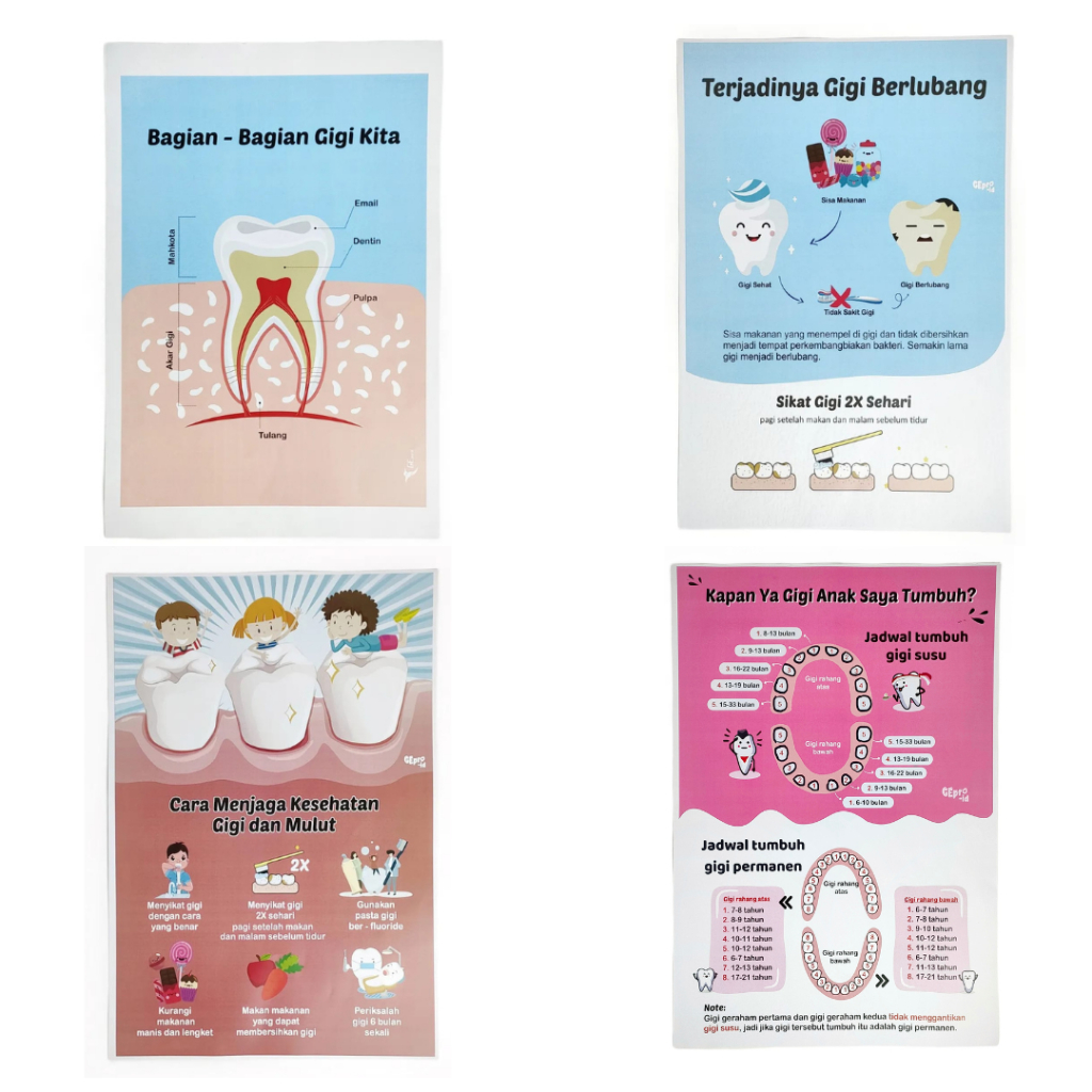 Jual Poster / Flip chart Edukasi Penyuluhan Kesehatan Gigi dan Mulut / DHE / UKGS kesgilut