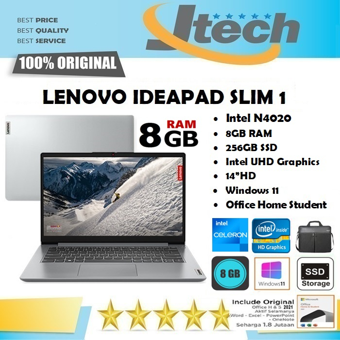 Jual LENOVO Ideapad Slim 1 - N4020 - 8GB - 512GB SSD - Intel UHD ...