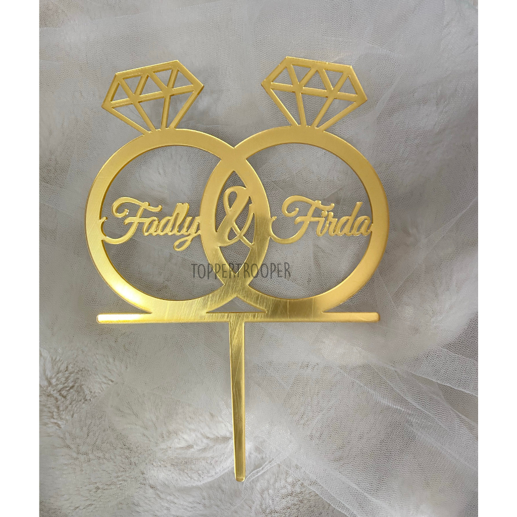 Jual Custom Cake Topper Akrilik Wedding Anniversary Cake Topper |Topper ...