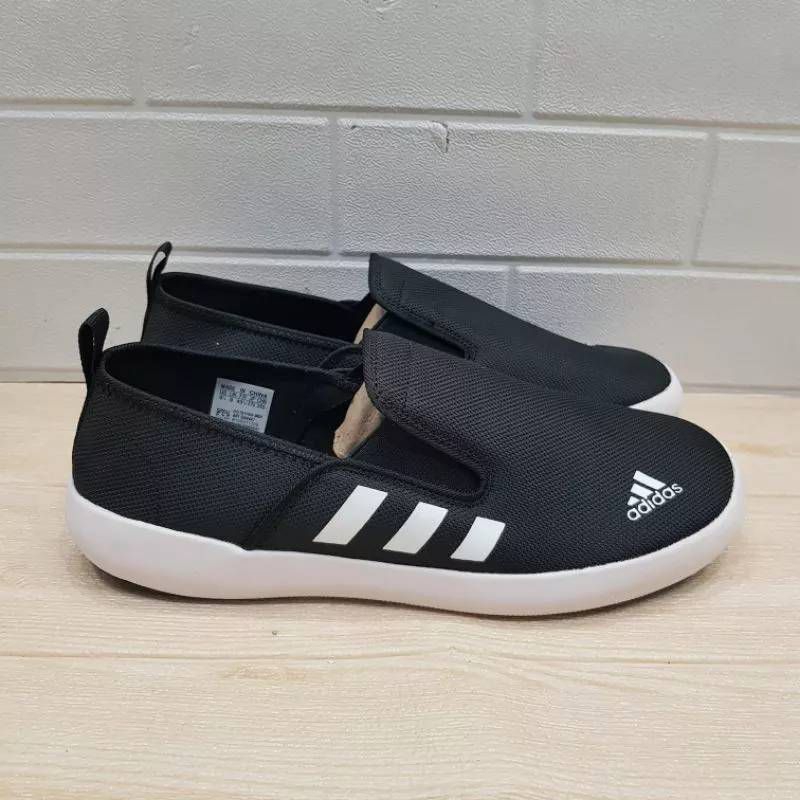 Jual Adidas Slip On Black White Premium Original | Shopee Indonesia