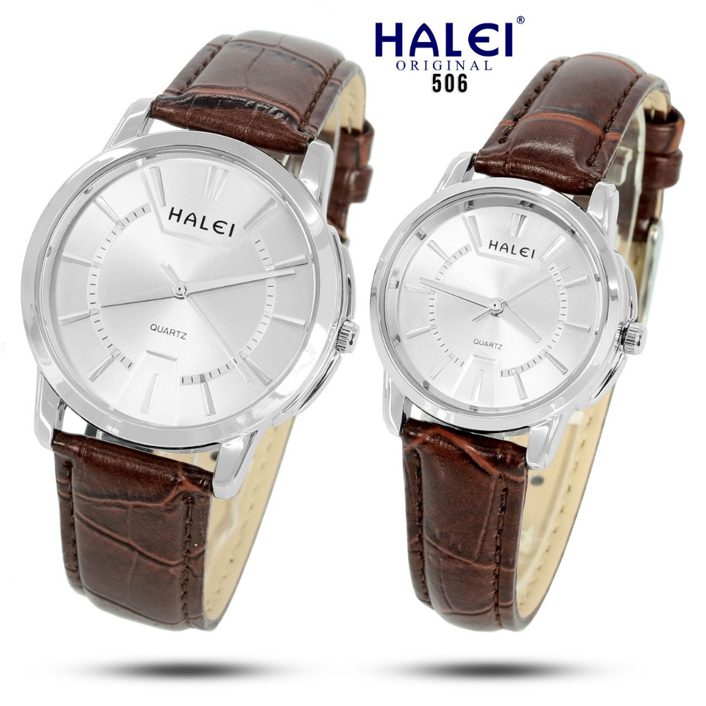 Jual Halei Watch Jam Tangan Set Couple Pasangan Original Kulit Terbaru