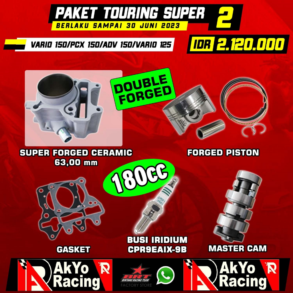 Jual Paket Touring Super Brt Paket Bore Up Vario Vario Pcx Adv Shopee