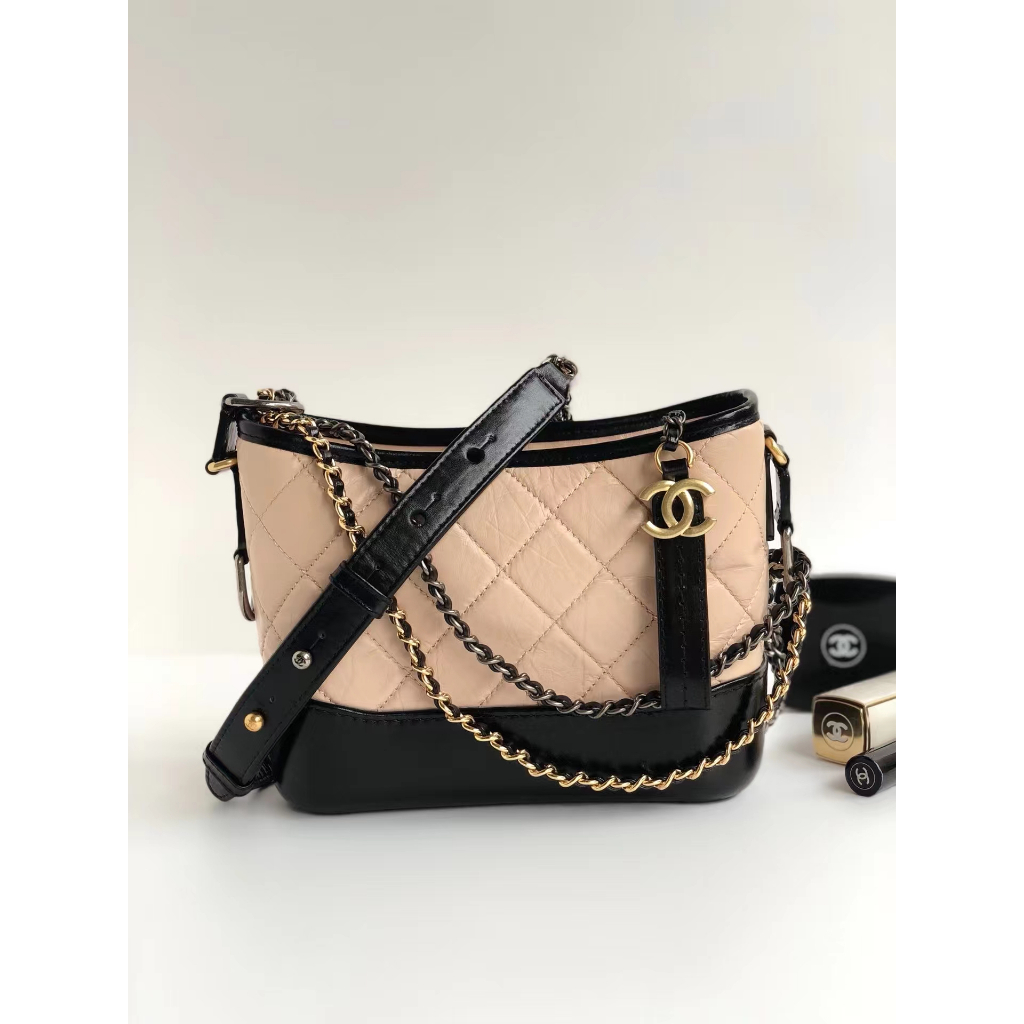 tas sling-bag Chanel Gabrielle Small Beige Black #25 Sling Bag