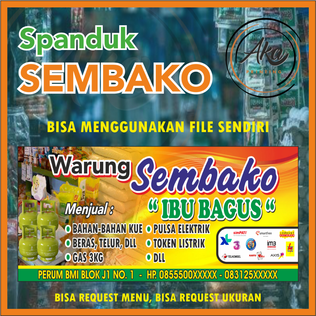 Jual AKA PRINTING/cetak spanduk/banner/sembako/warung/toko/dagang/free ...