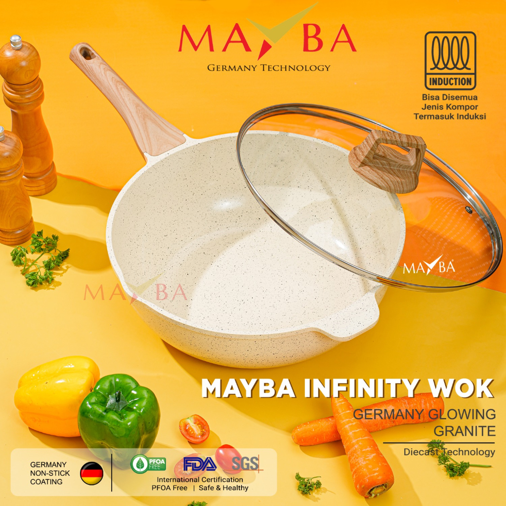 Jual Panci Wok Pan Mayba German Infinity Kuali Wokpan Besar Cm Granit