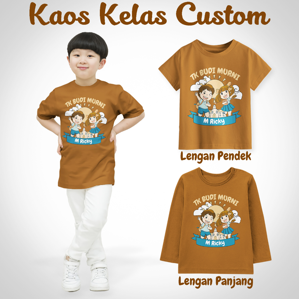 Jual Kaos Custom Seragaman Kelas PAUD/TK Riquest Nama Tersedia Lengan