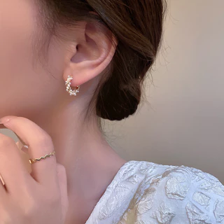 Lanme Jewelry Anting Korea Wanita Tusuk Anting Mutiara Warna Emas Premium Anting Korea Simple Retro AZ276