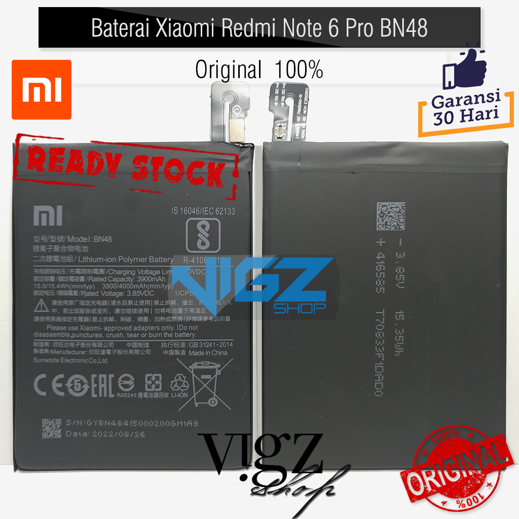 Jual Baterai Xiaomi Redmi Note 6 Pro Bn48 Original 100 Shopee Indonesia 9354