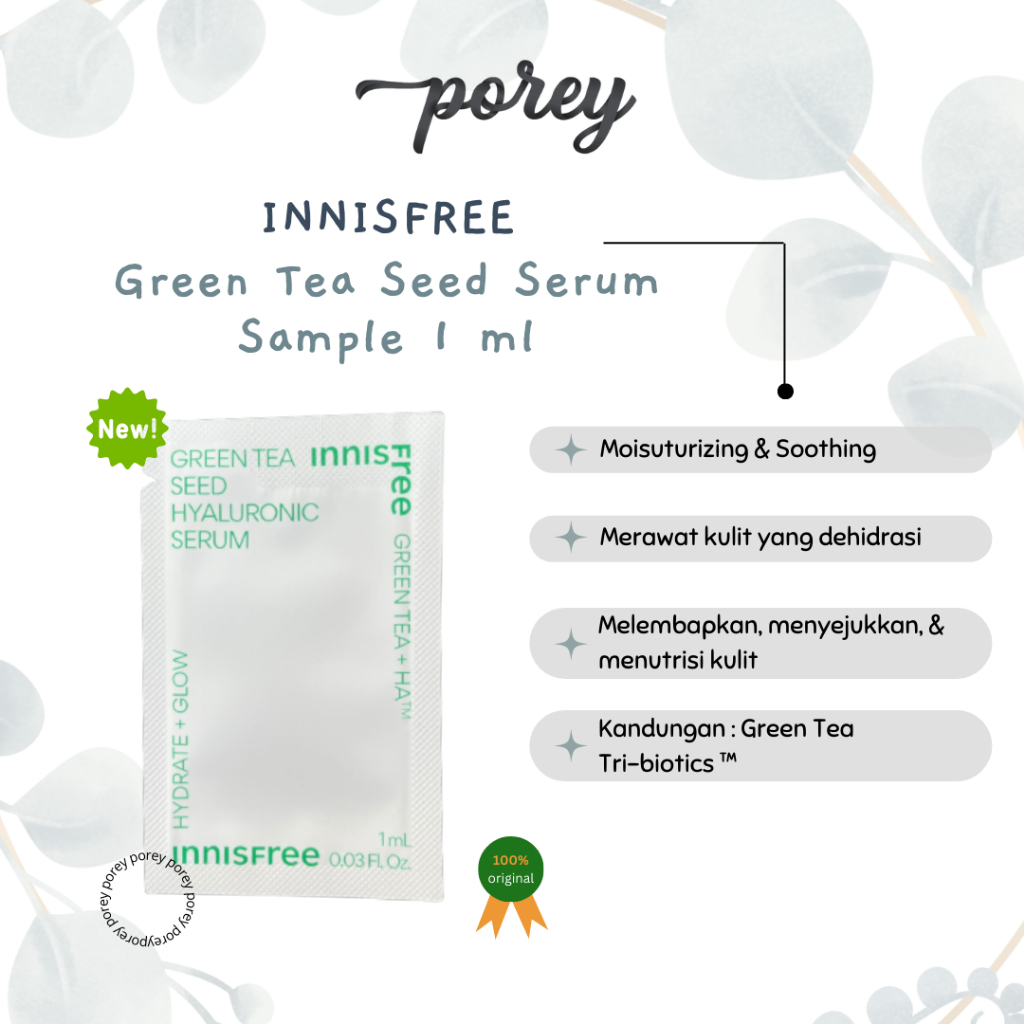 Jual INNISFREE Green Tea Seed Serum Sample 1ml Sampel Sachet | Shopee ...