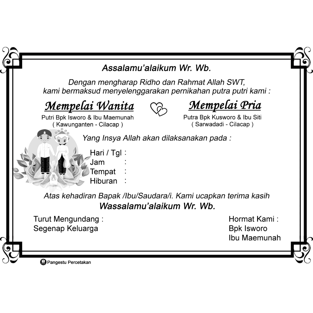 Jual CETAK UNDANGAN BESEK | UNDANGAN SOROGAN | UNDANGAN PUNJUNGAN