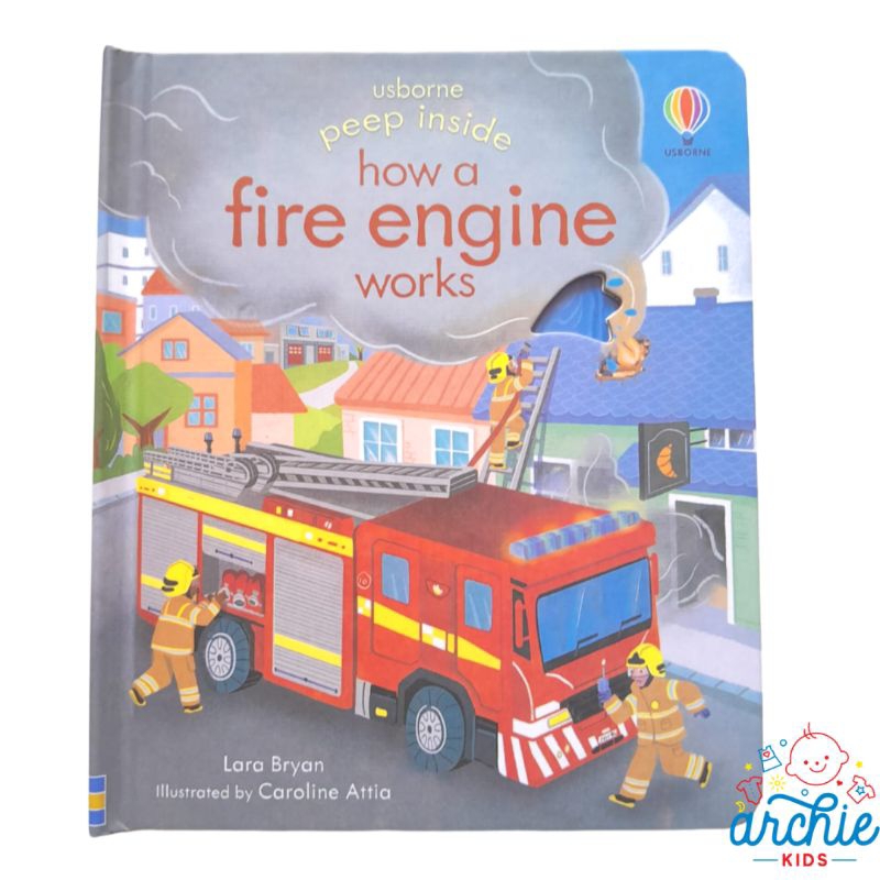 Jual Usborne Peep Inside How a Fire Engine Works English Book Buku ...