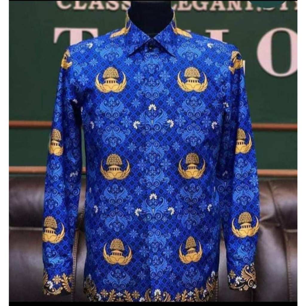 Jual Baju Korpri Pria Terbaru 2023 Kerah Biru Full Furing Shopee