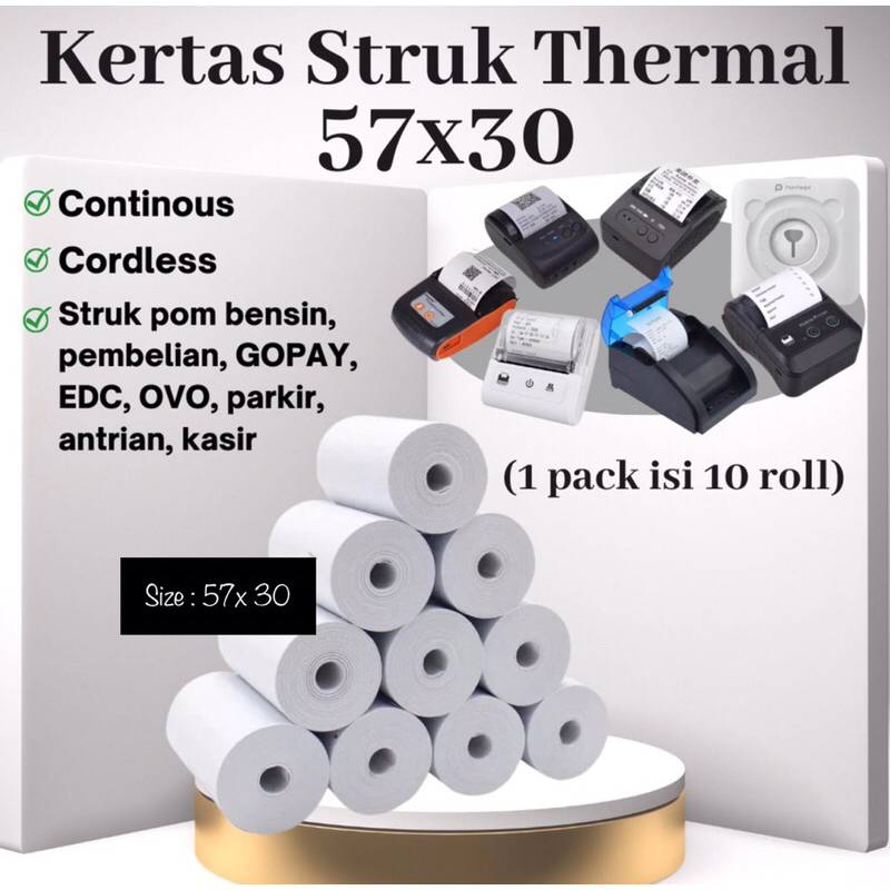 Jual Kertas Struk Thermal Edc Winstar X Mm X Mm Roll Paper Roll Mini Printer Bluetooth