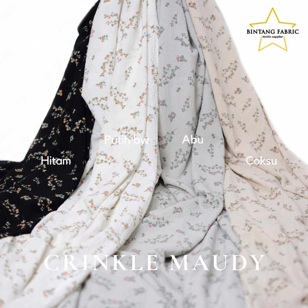 Jual Bahan Kain Crinkle Kringkle Kringkel Airflow Motif Maudy per 0,5 ...