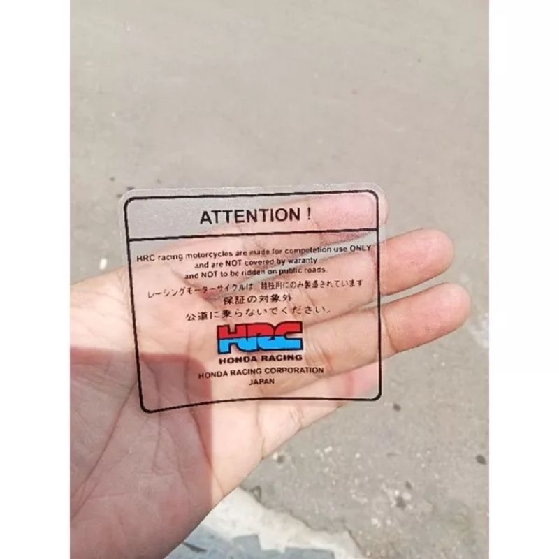 Jual STIKER HRC TRANSPARAN WARNING ATTENTION ! | Shopee Indonesia