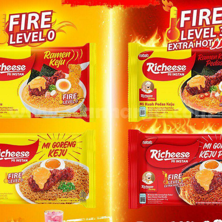 Jual Mie nabati soto mie/ richeese mie goreng pedas/ keju level0 dan 3 ...